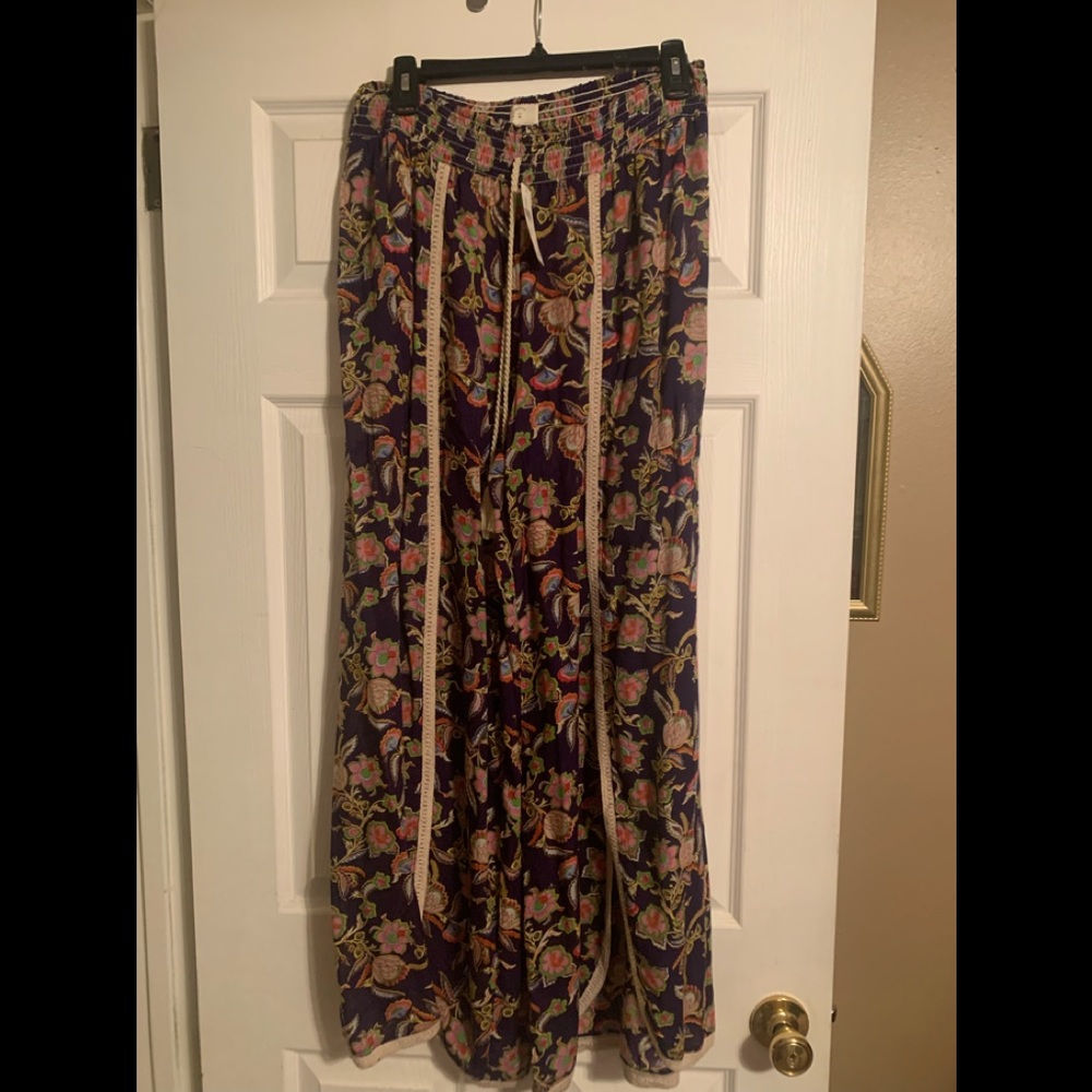 Anthropologie Floral Flare Pants